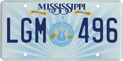 MS license plate LGM496