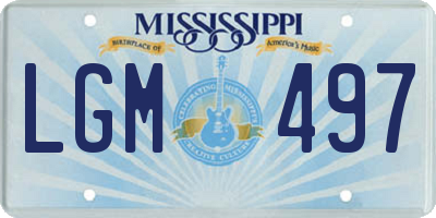 MS license plate LGM497