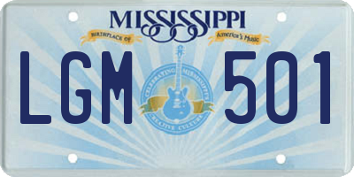 MS license plate LGM501