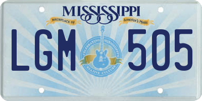 MS license plate LGM505