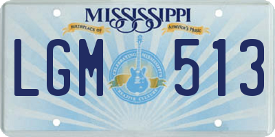 MS license plate LGM513