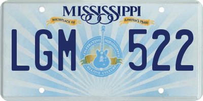 MS license plate LGM522