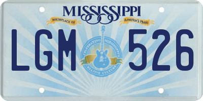 MS license plate LGM526