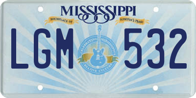MS license plate LGM532