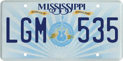 MS license plate LGM535