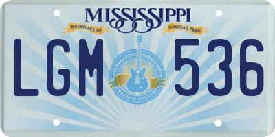 MS license plate LGM536