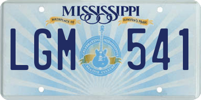 MS license plate LGM541