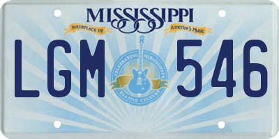 MS license plate LGM546