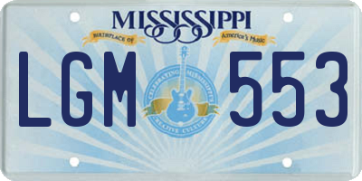 MS license plate LGM553
