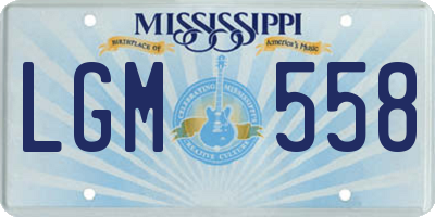 MS license plate LGM558