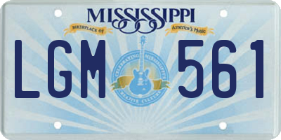 MS license plate LGM561