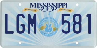 MS license plate LGM581