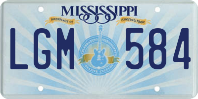 MS license plate LGM584