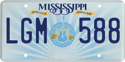 MS license plate LGM588