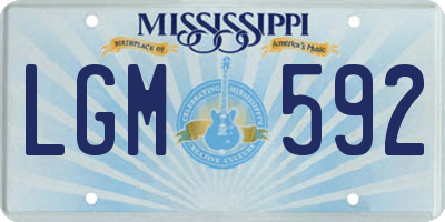 MS license plate LGM592