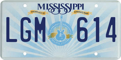 MS license plate LGM614