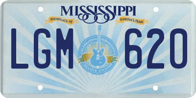 MS license plate LGM620