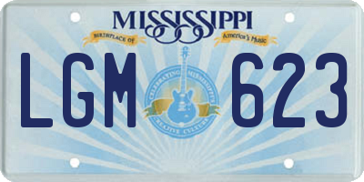 MS license plate LGM623