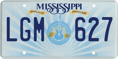 MS license plate LGM627