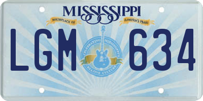 MS license plate LGM634