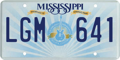 MS license plate LGM641