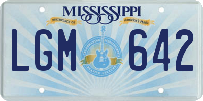 MS license plate LGM642