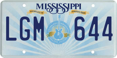 MS license plate LGM644