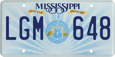 MS license plate LGM648