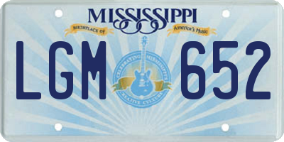 MS license plate LGM652