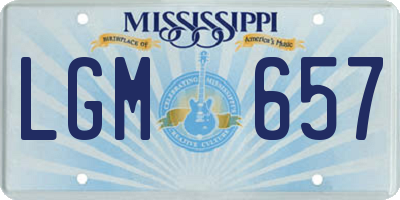 MS license plate LGM657