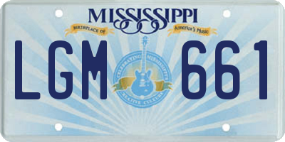 MS license plate LGM661