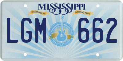 MS license plate LGM662