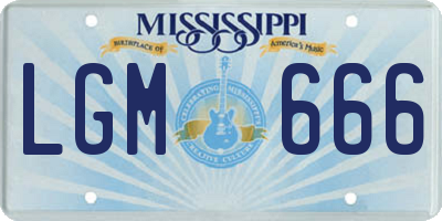 MS license plate LGM666