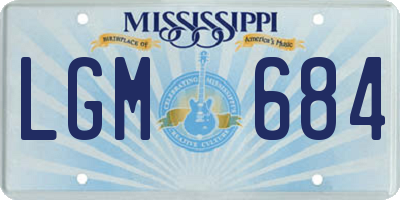MS license plate LGM684