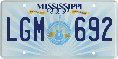 MS license plate LGM692