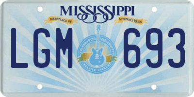 MS license plate LGM693