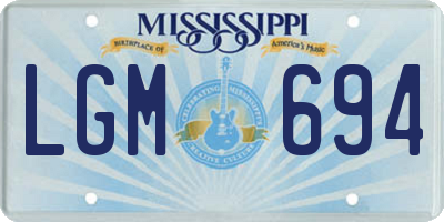 MS license plate LGM694