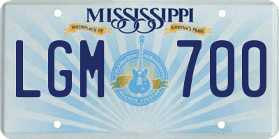 MS license plate LGM700