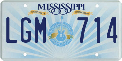 MS license plate LGM714