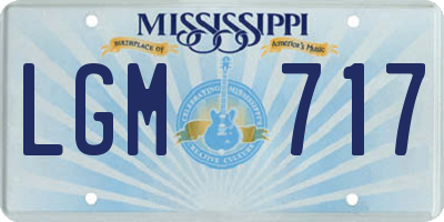 MS license plate LGM717