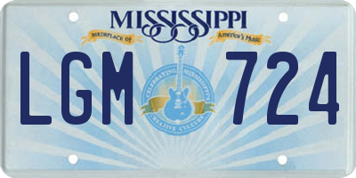 MS license plate LGM724
