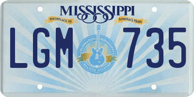 MS license plate LGM735