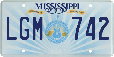 MS license plate LGM742