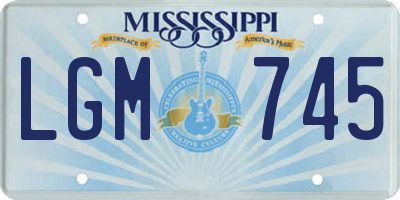 MS license plate LGM745
