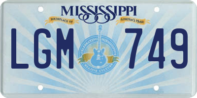 MS license plate LGM749