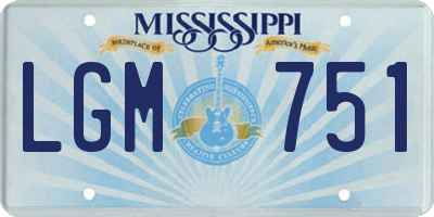 MS license plate LGM751