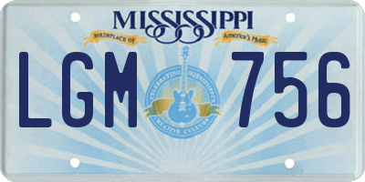 MS license plate LGM756