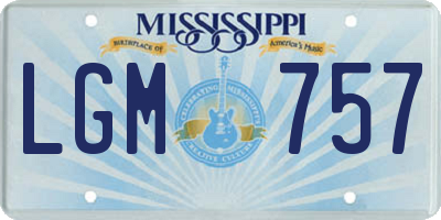 MS license plate LGM757