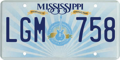 MS license plate LGM758