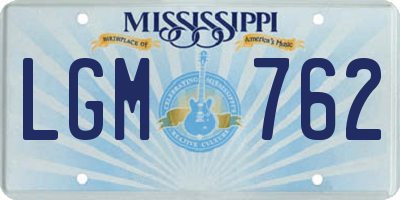 MS license plate LGM762